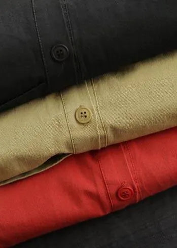 Diy Lapel Asymmetric Shirts Sleeve Khaki Shirt