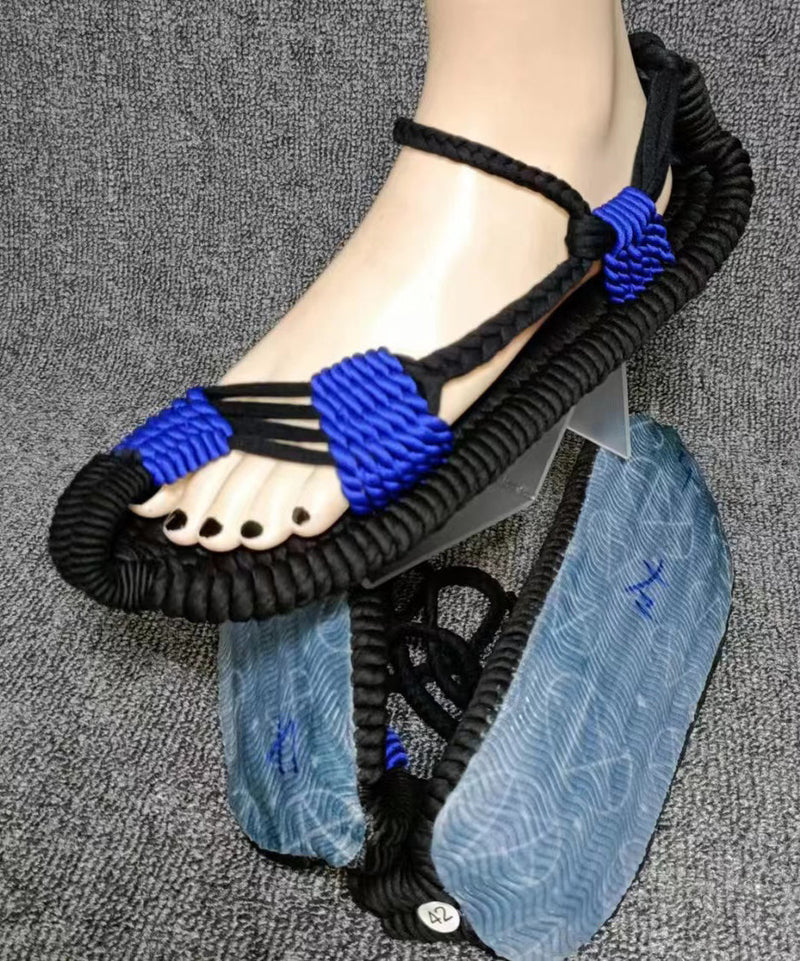 Handmade Knit Fabric Hollow Out Walking Sandals Soofairy Shoes-20251