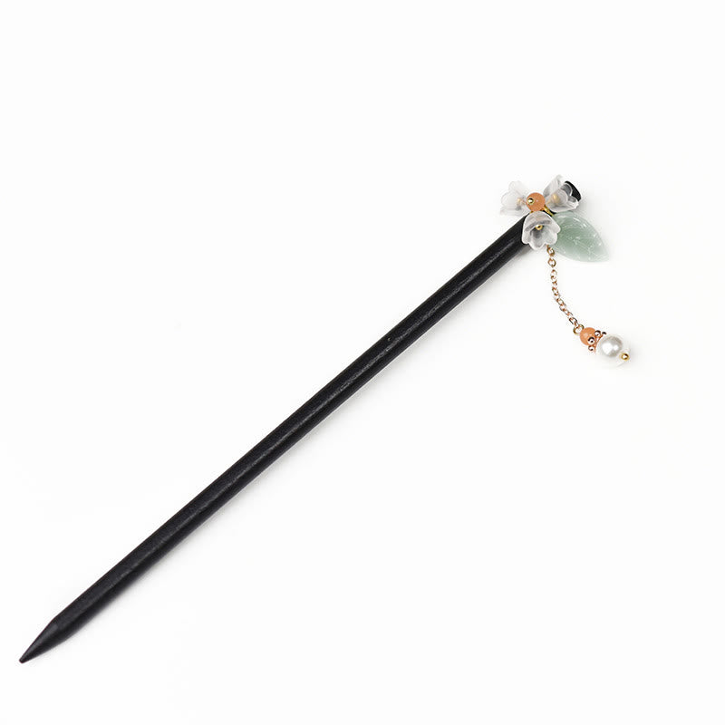 Ebony Liuli Chinese Hairpin for Courage & Protection