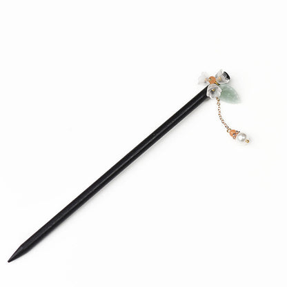 Ebony Liuli Chinese Hairpin for Courage & Protection