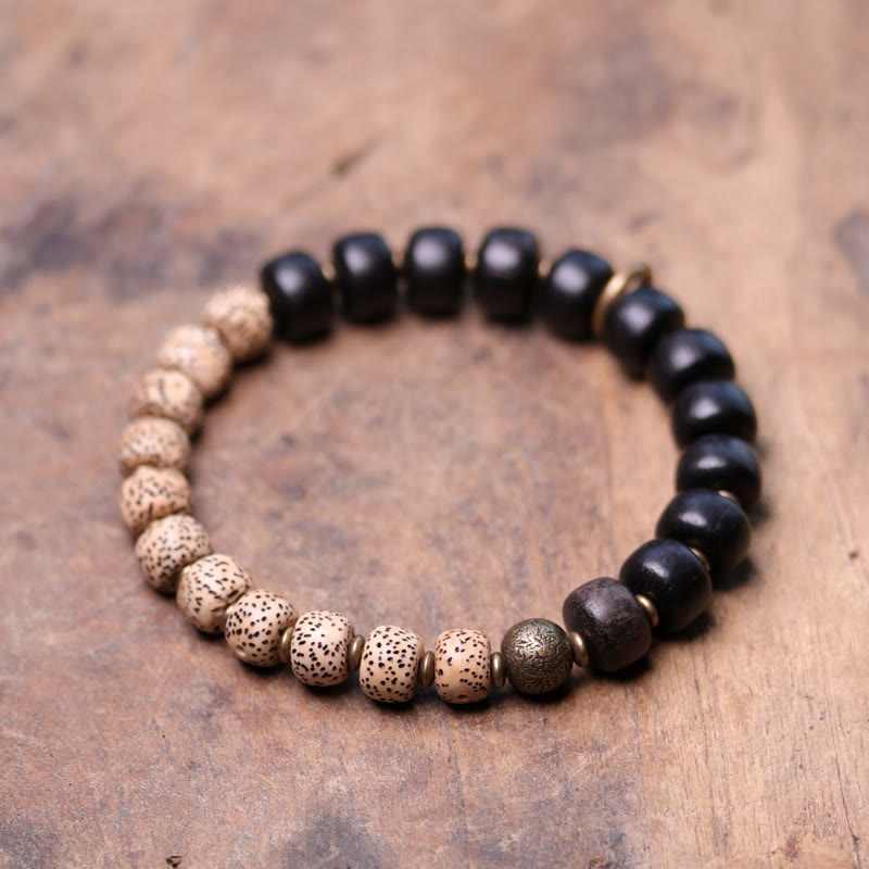 Ebony Wood Obsidian Peace Bracelet 15cm