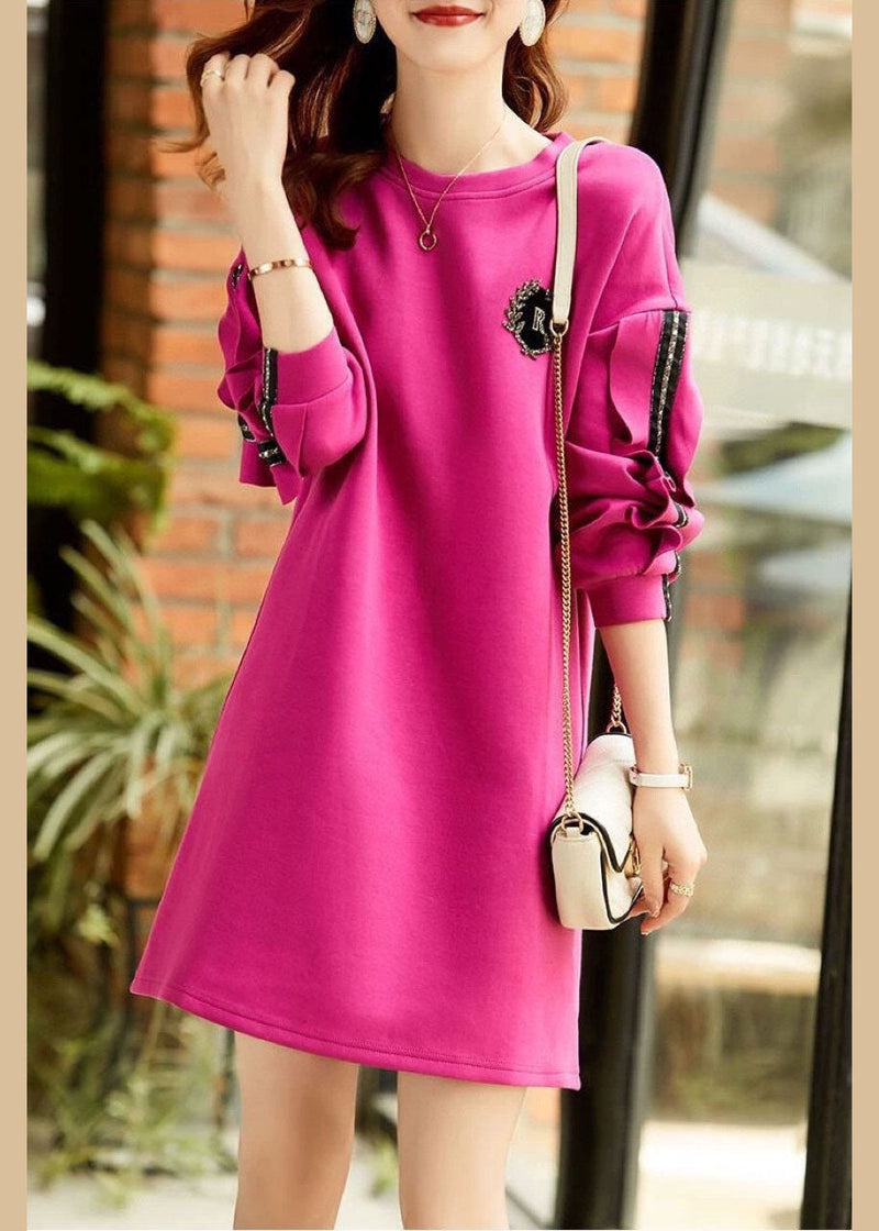 Rose Ruffled Patchwork Cotton Dress Spring