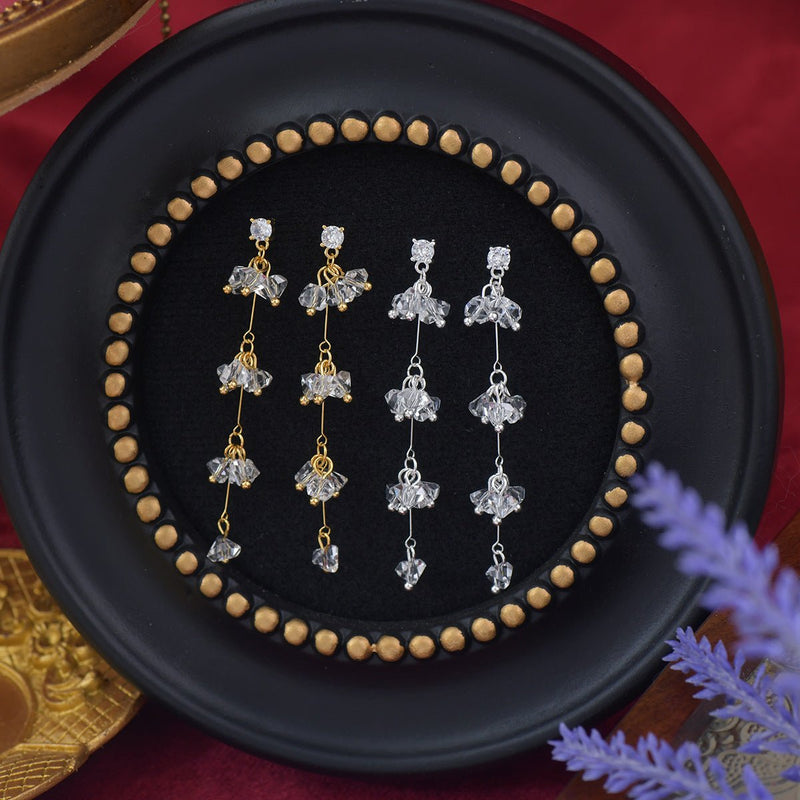 Elara Crystal Earrings in Gold