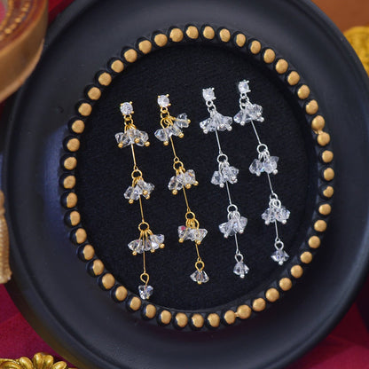 Elara Crystal Earrings in Gold