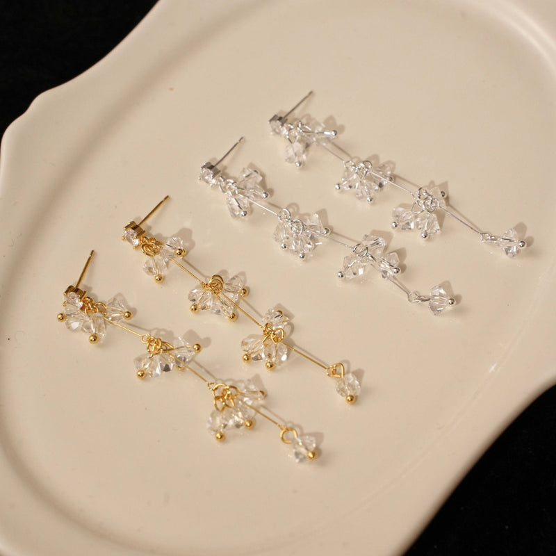 Elara Crystal Earrings in Gold