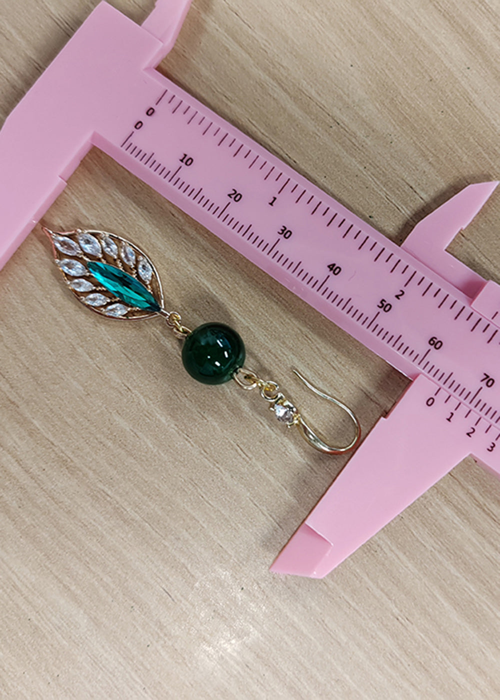 Turquoise Leaf Zircon Drop Earrings