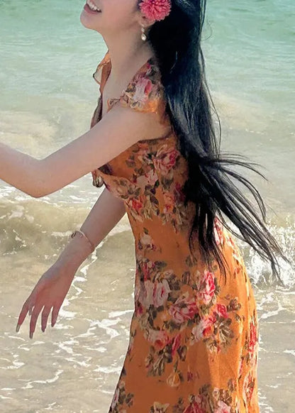 Print Ruffled New Summer Holiday Dress