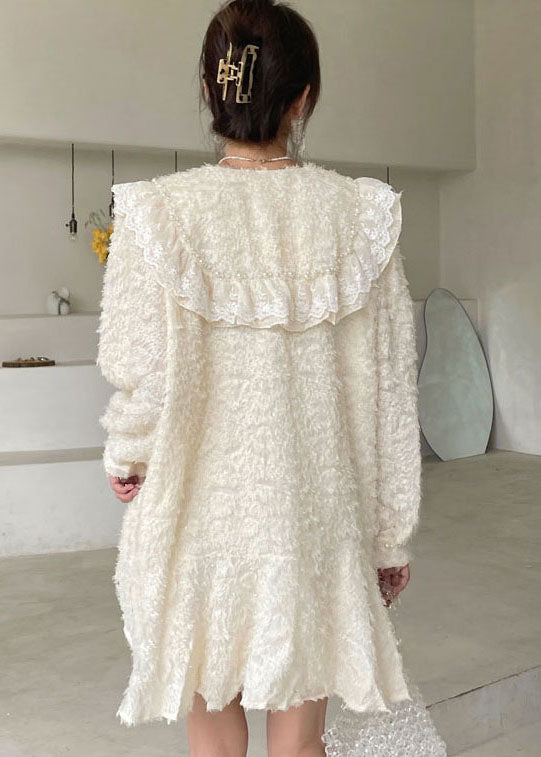 Apricot Button Patchwork Dress Spring