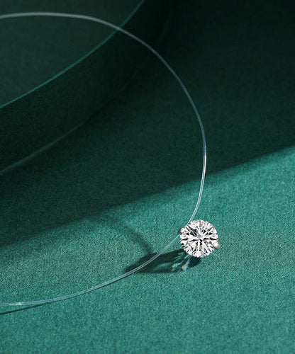 Fine Silk Sterling Silver Zircon Choker
