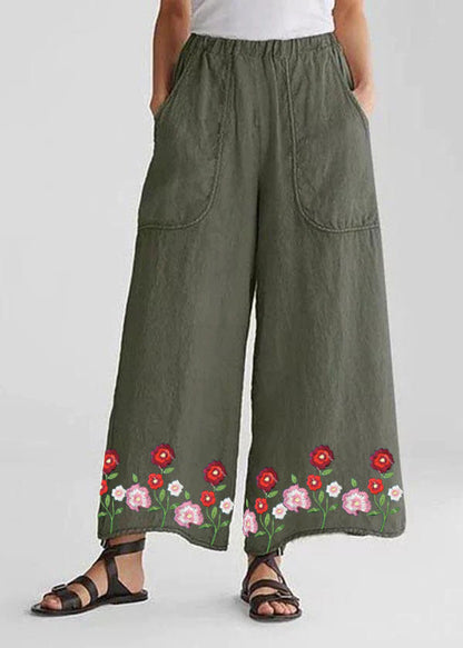 Cotton Linen Loose Wide Leg Pants