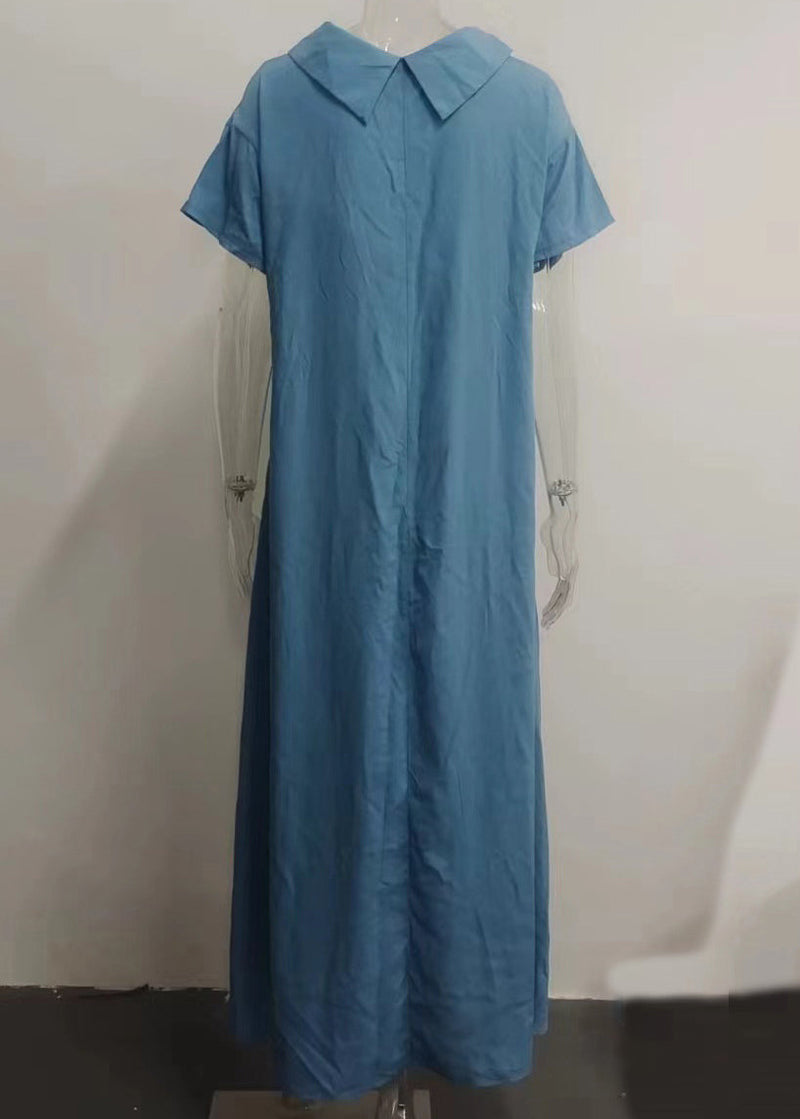 Pink Turtle Neck Patchwork Vacation Long Dresses Summer