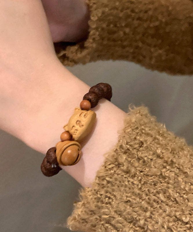 Brown Sandalwood Bodhi Charm Bracelet