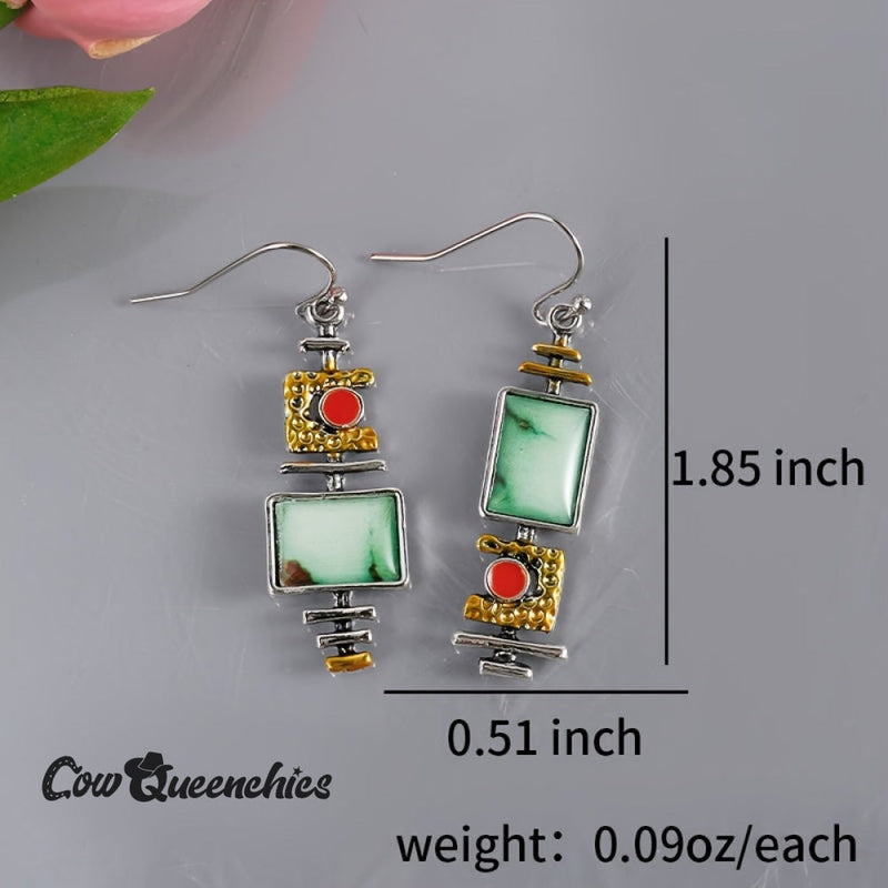 Geometric Drop Hook Earrings