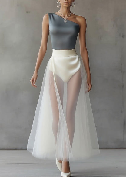 Asymmetrical Top and Maxi Skirts Two Piece Set Summer