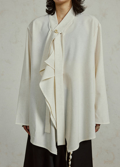 Apricot Cozy Ribbon Patchwork Top Fall