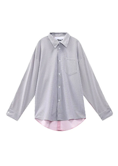 Original Design Colorblock Wear on Both Sides Cotton Shirts Fall