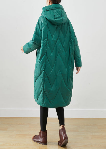 Green Oversized Thick Fine Cotton Filled Puffers Jackets Winter