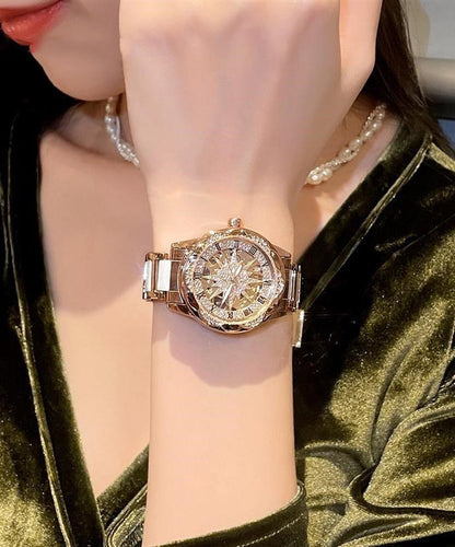 Stainless Steel Zircon Hollow Out Watch