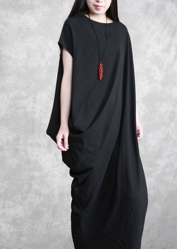 White O-neck Asymmetrical Maxi Dresses Summer