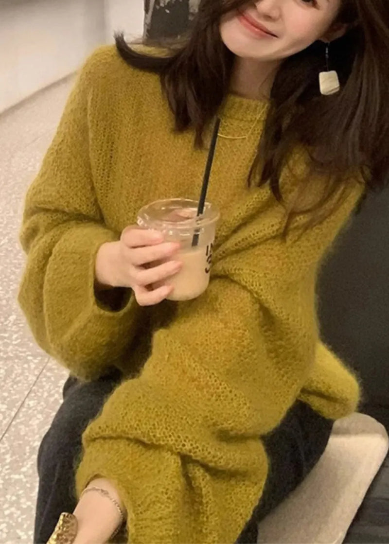 Ginger O-neck Cotton Knit Sweater Spring