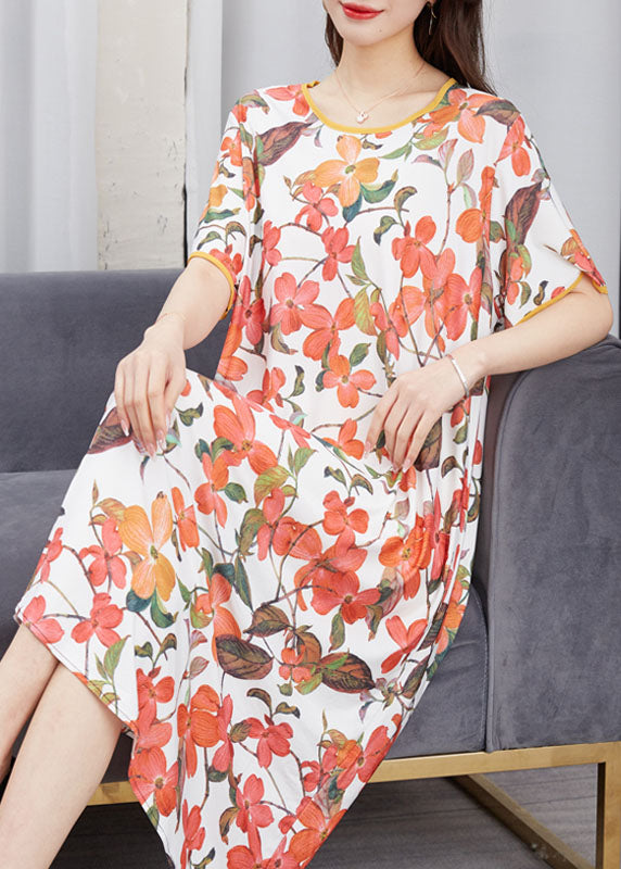 O Neck Patchwork Chiffon Dresses Summer