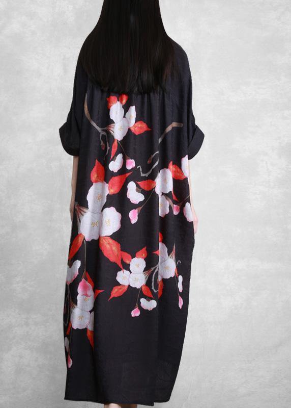 Organic Black Oversize Summer Maxi Dresses