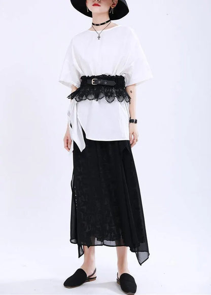 White Cinched Cotton Top Summer