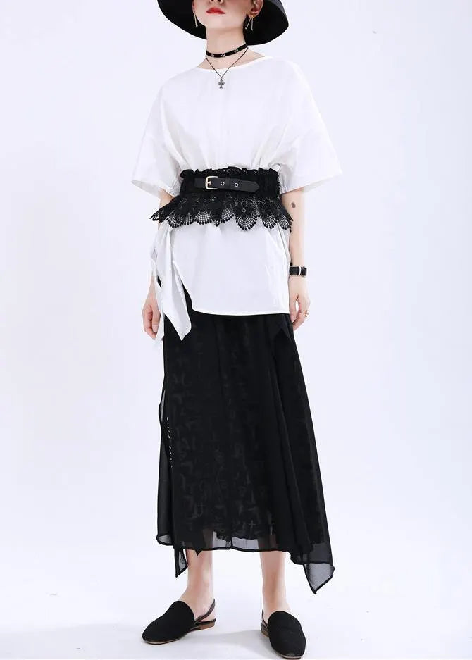 White Cinched Cotton Top Summer