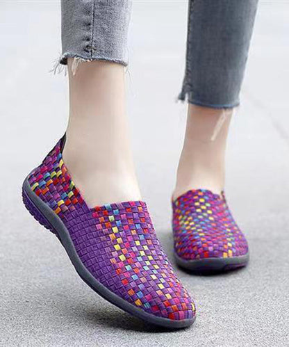Knit Fabric Black Diy Soft Splicing Flats Shoes