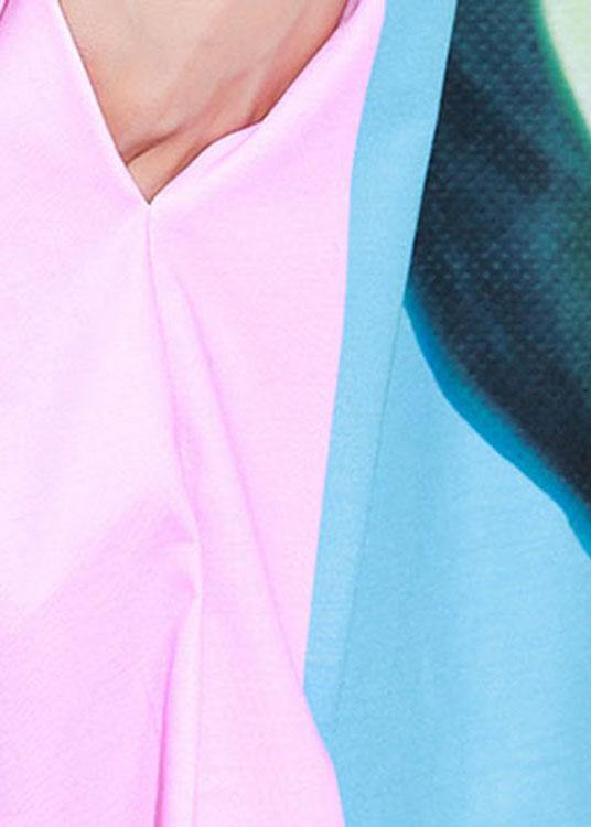 Pink Character Pattern Summer Work Dress