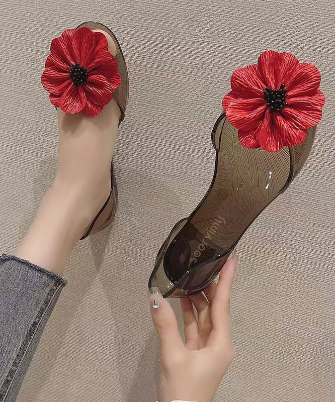 Red Splicing Water Sandals Peep Toe
