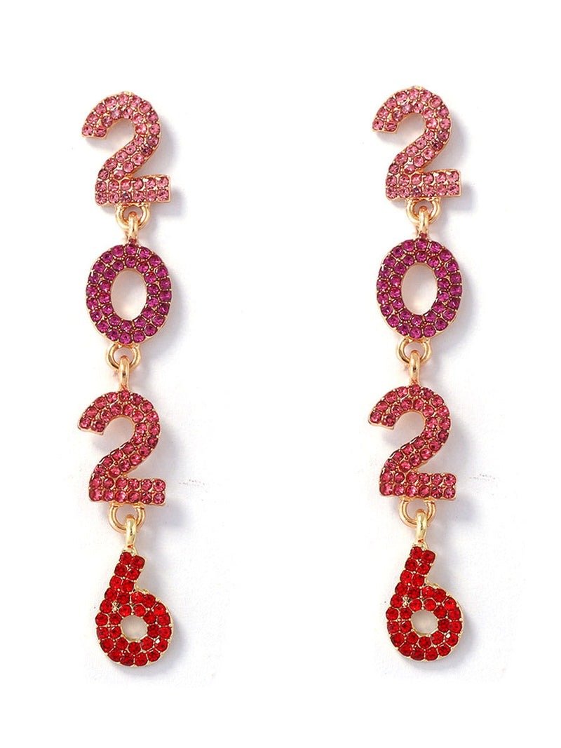 Figure Rhine Stones Shiny Earrings Accessories