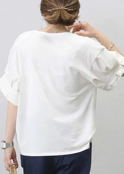White Oversized Cotton Tanks Summer