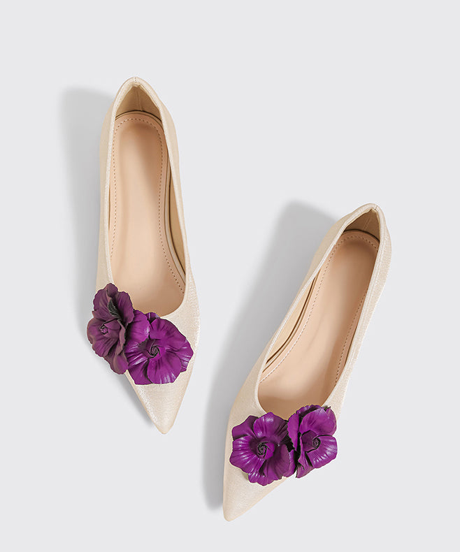 Champagne Faux Leather Splicing Flat Feet Shoes