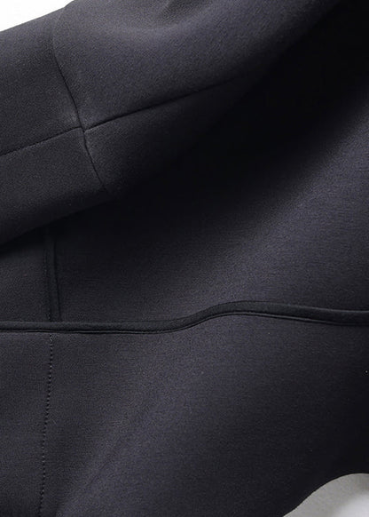 Organic Black Peter Pan Collar Button Cotton Coats Batwing Sleeve Fall