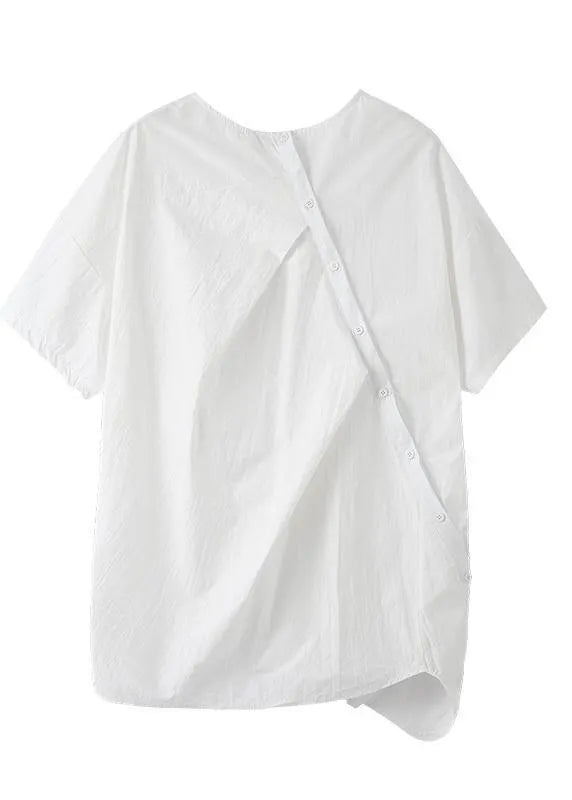 White Cinched Cotton Top Summer