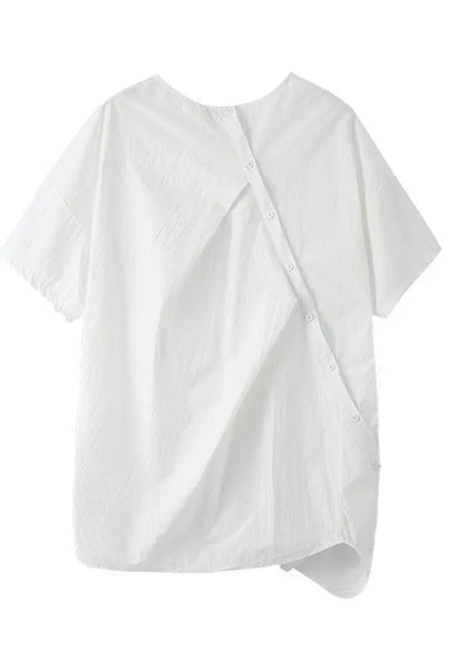 White Cinched Cotton Top Summer