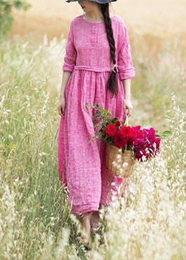 Handmade O Neck Cinched Spring Tunic Top Tutorials Rose Maxi Dresses