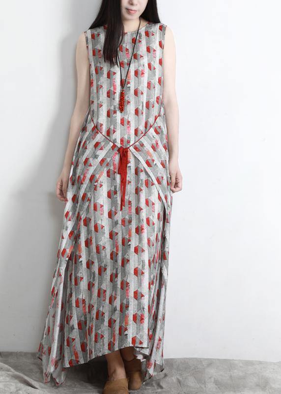 Fitted Print Patchwork Asymmetrical Design Summer Dress