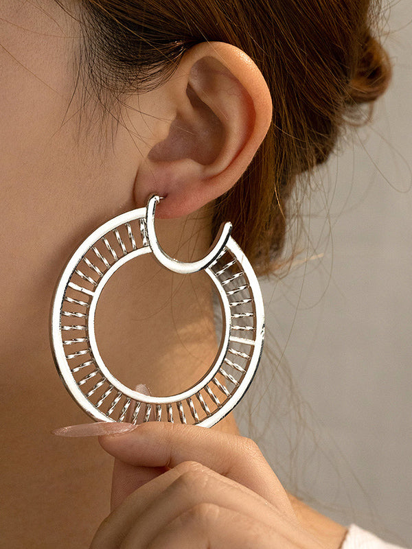 Geometric Hollow Color Drop Earrings