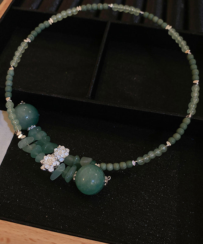 Green Alloy Gem Stone Zircon Beading Choker
