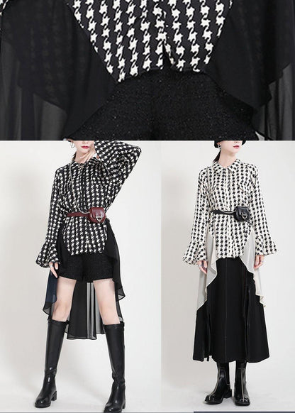 Black Print Flare Sleeve Chiffon Jacket Summer