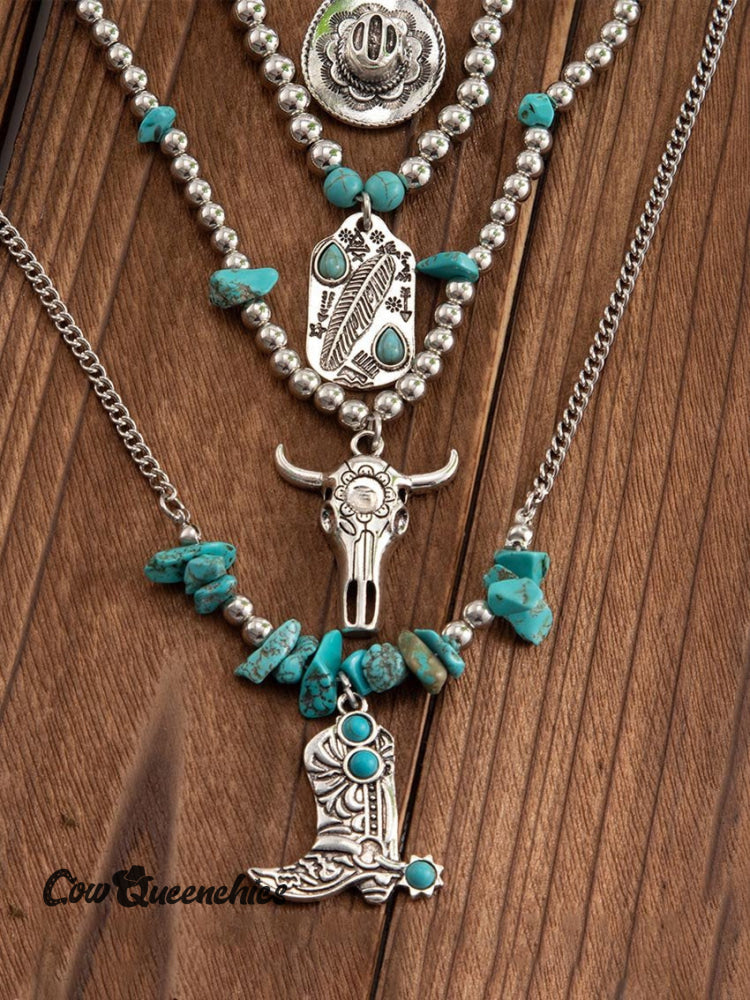 Turquoise Denim Necklace