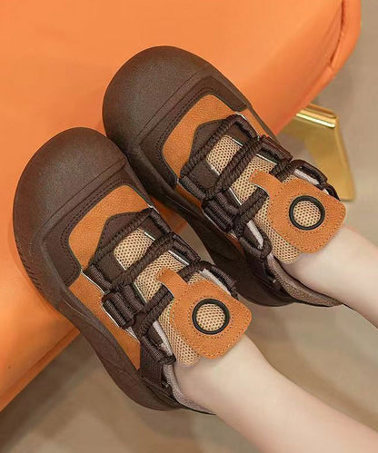 Green Cross Strap Platform Flat Shoes