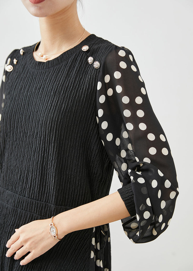 Black Cinched Patchwork Fake Two Piece Shirt Top Fall