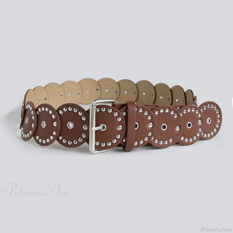 Individual Gothic Circular Rivet Waist Belt