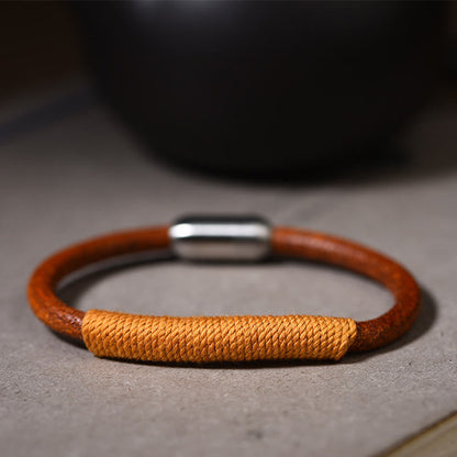 Five Elements Spiritual Bracelet | Tibetan Leather Luck Braid 19cm