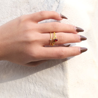 Garnet Tiara Ring Set