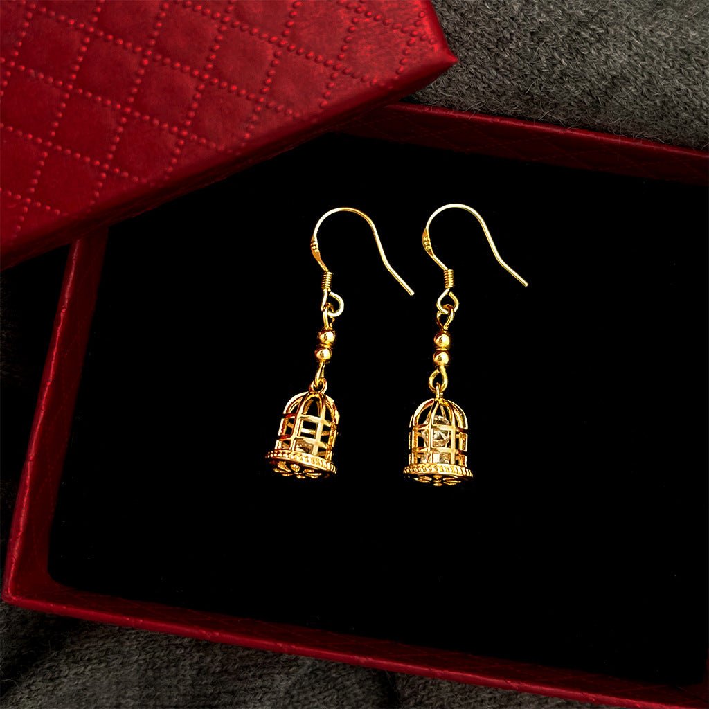 Golden Birdcage Earrings