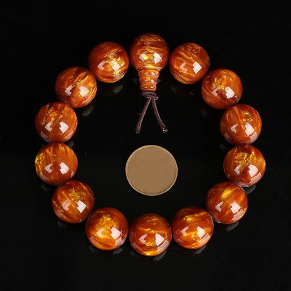 Golden Sea Willow Wrist Mala Bracelet for Success & Healing